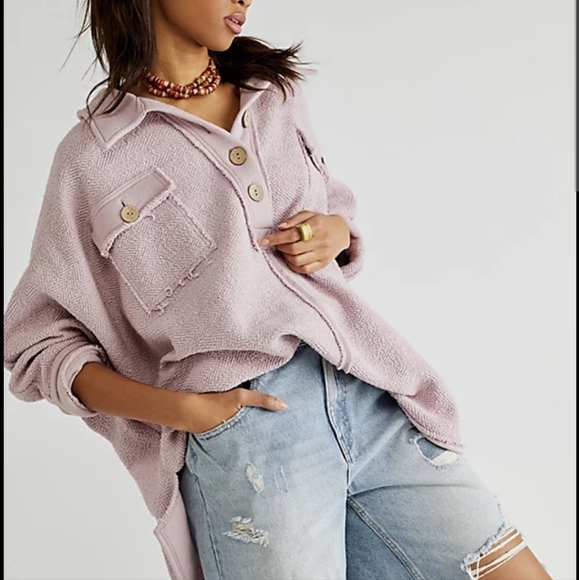 Free People Tops - FREE PEOPLE FP beach Rowan pullover shacket cotton medium